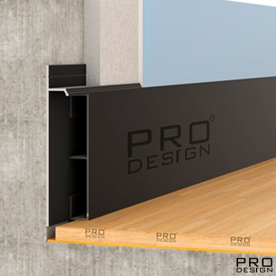 Алюминиевая вставка 1964 для плинтуса Pro Design 2,7 м.п. (12х80 мм) Черный муар