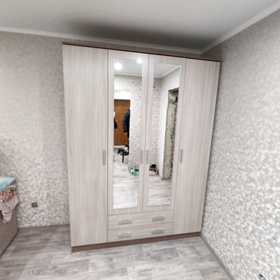 Квадро шкаф Ясень шимо темный/Ясень шимо светлый