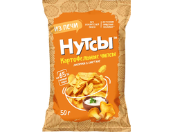 Картофельные чипсы "Лисички в сметане", 50г (Нутсы)