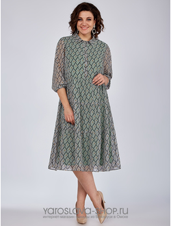 Модель: А-3967-2. Платье миди из шифона с принтом мультиколор.