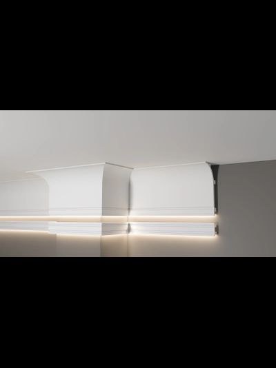 Потолочный плинтус для подсветки DECOR-DIZAYN DD520, из дюрополимера, под покраску, ударопрочный, 2 метра
