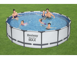 Bestway, Каркасный бассейн Steel Pro Max 457х107см, 14970л, фил.-насос 3028л/ч, лестница, тент 56488
