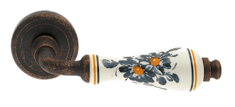 Дверные ручки Morelli Luxury CERAMICA OBA/DEC с керамической вставкой Цвет - Античная бронза/Керамика декоративная