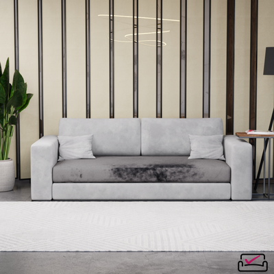 Чехол на сиденье 2х местного дивана, диван-книжку, на сиденье углового дивана.  Велюр Графит