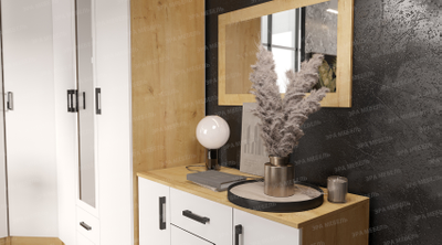 Трюмо ЭКО Дуб Вотан-Белый гладкий ЭРА