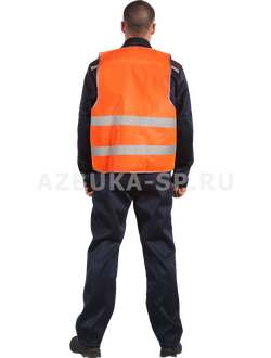 Жилет сигнальный 2 полосы оранжевый