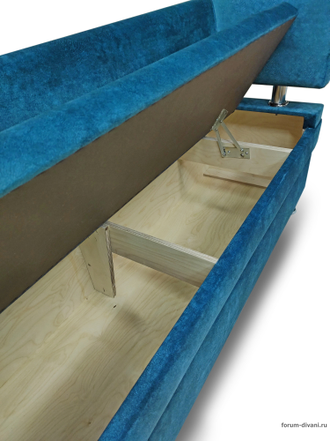 Кухонный ДИВАН "ФОРУМ-4" с боковой спинкой, Синий Правый