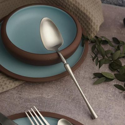 Ложка столовая 19,5 см матовое серебро