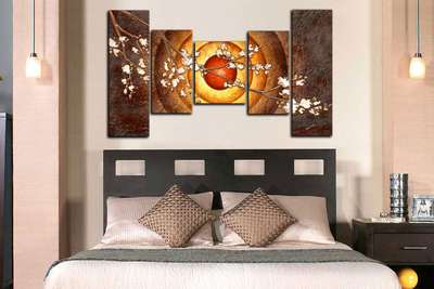 Модульная картина "Сакура и солнце"