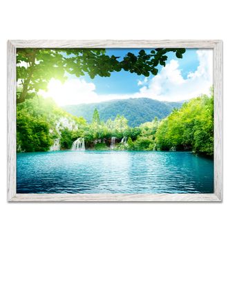 Картина в раме на холсте 104беж 40*50 "Озеро в горах".