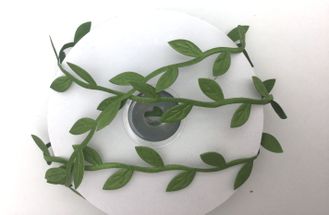 Декоративная зеленая лента "Листочки", цена за 1 метр