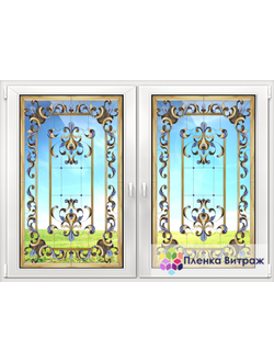 Витражная пленка, витражная пленка самоклеющаяся, пленочный витраж с классическим рисунком