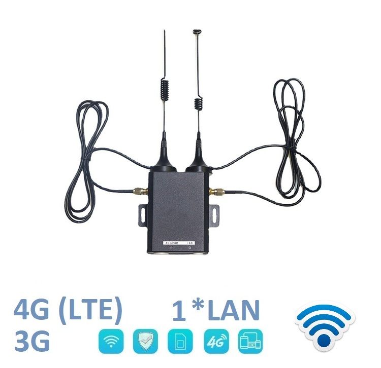 Уличный 4G/3G роутер для систем видеонаблюдения, металлический корпус WiFi (b/g/n) до 150 Мбит/с (LA