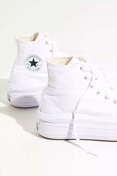 Кеды Конверс Мув  Белые высокие на платформе