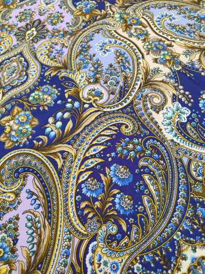 Павловопосадский платок Золотое сердце 2022-1