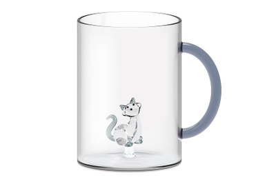 Кружка стеклянная 420 мл,  Кошка