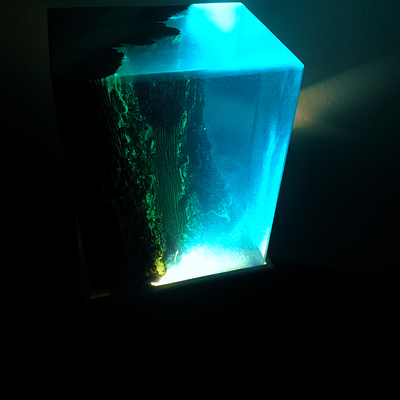 светильник из смолы, ночник из смолы и дерева, светильник из эпоксидной смолы, лампа из смолы и спил