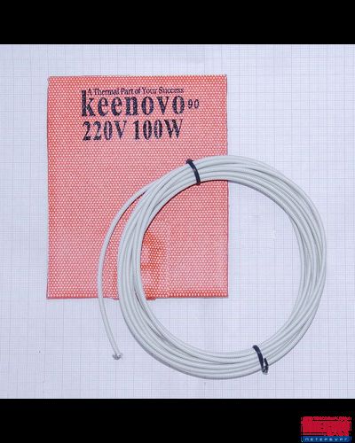 Гибкая нагревающая пластина 100 Вт 220 В (101х127) (терм.90) Keenovo (3М скотч, термодатчик на 90°С)