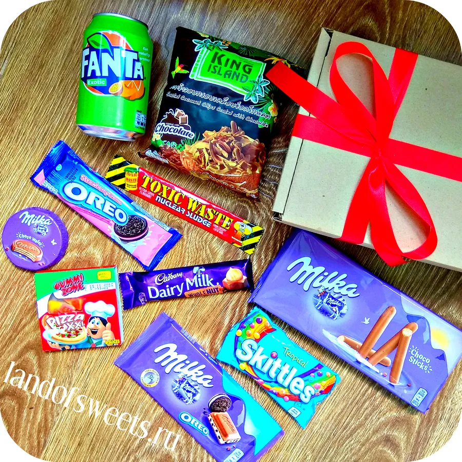 Пример состава одной из коробочек сладостей