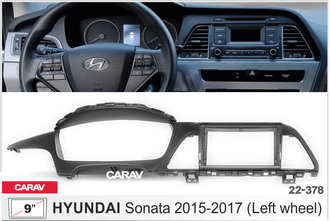 ПЕРЕХОДНАЯ РАМКА ДЛЯ УСТАНОВКИ АВТОМАГНИТОЛЫ CARAV 22-378: 9&quot; / 230:220 x 130 mm / HYUNDAI Sonata 2015-2017