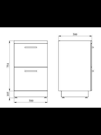 Тумба металлическая с ящиками на подиуме ТМЯ-2.0 Люкс