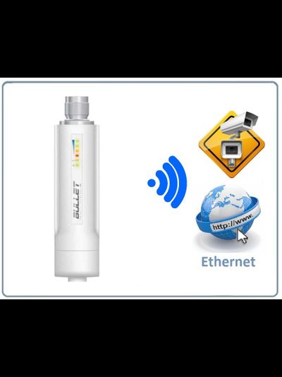 Уличная точка доступа WiFi Ubiquiti Bullet M2 HP (2.4 ГГц, 600 мВт) с питанием POE, без антенны, без БП.