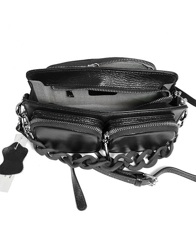 (АРТИКУЛ: 8980/32) СУМКА ЖЕНСКАЯ, МАЛЕНЬКАЯ, НАТУРАЛЬНАЯ КОЖА,ЧЕРНАЯ, С ДВУМЯ ПЛЕЧЕВЫМИ РЕМНЯМИ