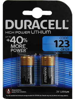 Батарейка CR123A литиевая Duracell CR123A-2 3V 2 шт