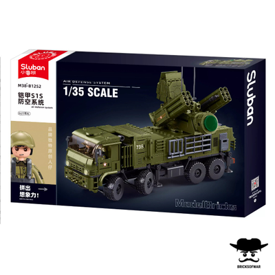 Конструктор SLUBAN M38-B1252 серия Армия. Российская боевая машина самоходный зенитный ракетно-пушечный комплекс