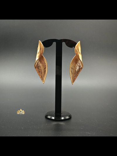Серьги Золотые листья 7см
