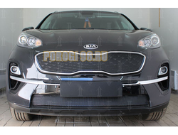 Защита радиатора KIA Sportage IV 2018- black середина PREMIUM