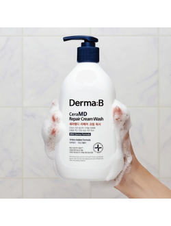 Липосомный крем-гель для душа с ламеллярной эмульсией Derma:B CeraMD Repair Cream Wash 400мл