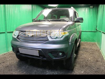 Защита радиатора УАЗ Патриот (рестайлинг 2) 2014-2016 (5 частeй) chrome