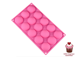 Форма для муссовых десертов Полусфера 5см, 15 ячеек, силикон
