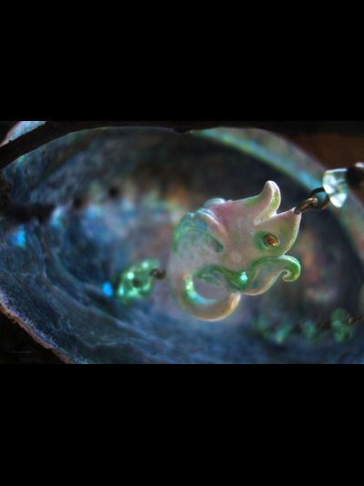 "Рыбки Хрустальной Лагуны", серьги в стиле фарфоровых украшений