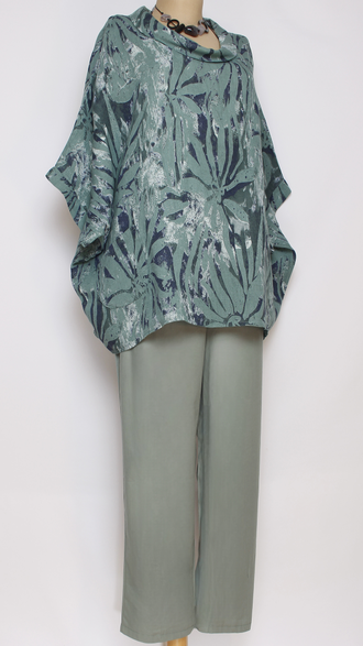 Брюки "НИЗ ВЫТАЧКА"(011) серо-голубые р.52