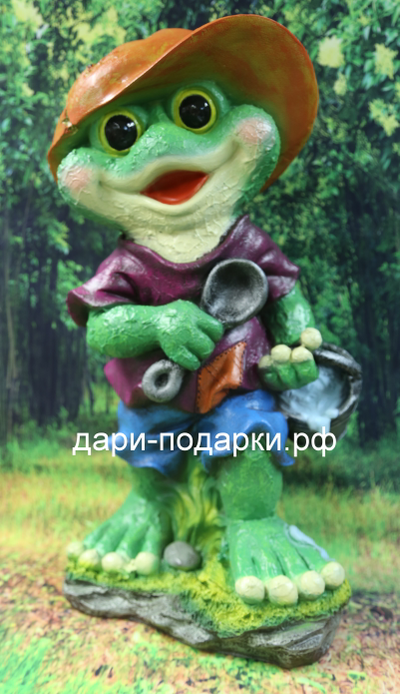 Лягушка с ложкой - загребушкой - все деньги в дом !!! 50*28см   3,2кг   полистоун Россия 3259/011279-1**