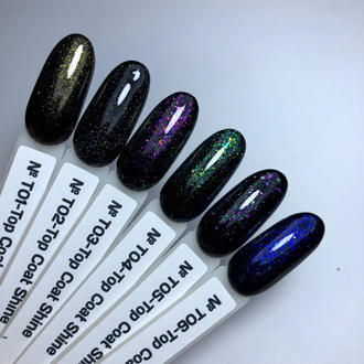 Топ без липкого слоя с шиммером - TOP COAT no wipe Т04 shine (10 ml)