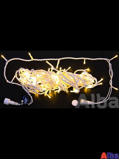 Гирлянда-нить 10 м, 220В, ТЕПЛЫЙ БЕЛЫЙ, IP 65 резина, с мерцанием