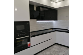 Кухня белый глянец с антресолью