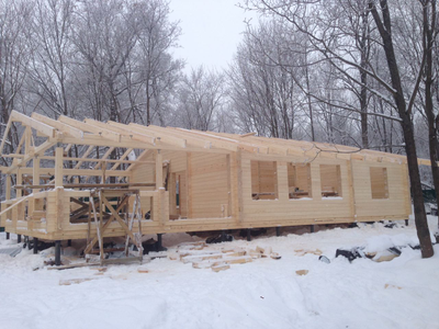 Гостевой дом-баня "Татарстан" с большой террасой из профилированного бруса, 118 м2