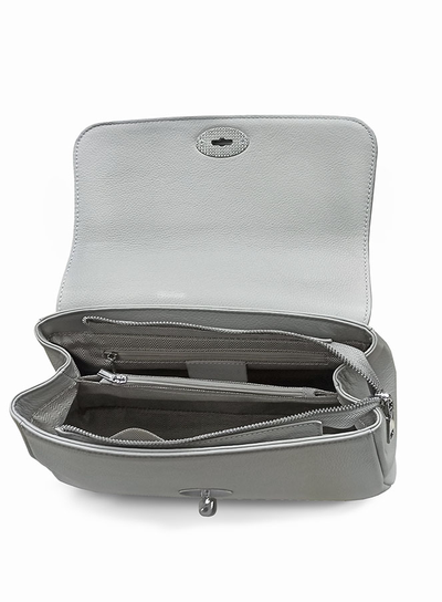 (АРТИКУЛ: 9857/9) СУМКА ЖЕНСКАЯ, НЕБОЛЬШАЯ, НАТУРАЛЬНАЯ КОЖА, СЕРАЯ, С ПЛЕЧЕВЫМ РЕМНЕМ