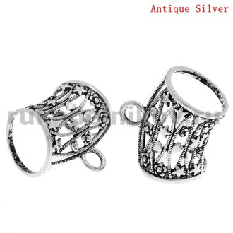 бейл для шарфа "Звездочки", цвет-античное серебро