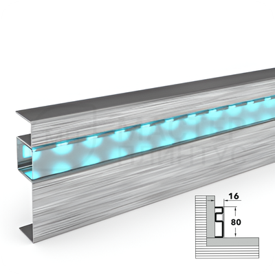 Плинтус из нержавеющей стали Лука Пл 80-4НС.2700.001