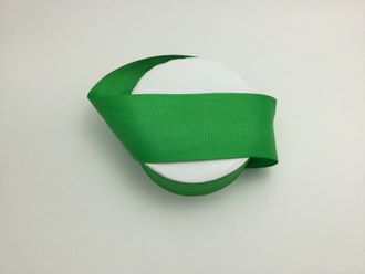 Лента репсовая однотонная, цвет зеленый, ширина 5 см, длина 1 м