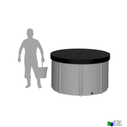 Складная емкость для воды EKUD на 2000 литров (h=100см) с крышкой