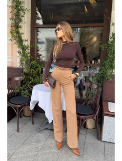 Брюки прямые классические (бежевый)