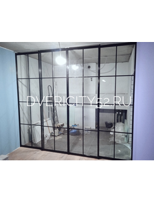 ЛОФТ Перегородка на подвесной системе с прозрачным стеклом