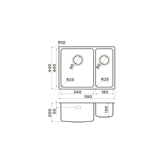 МОЙКА OMOIKIRI TADZAVA 58-2-U/I