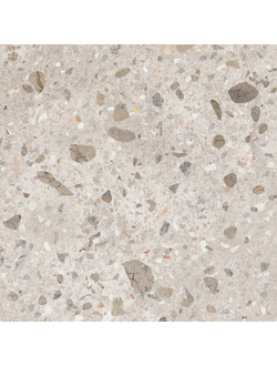 Керамический гранит (600х600) NR0136 "Терраццо", серый, глазурованный